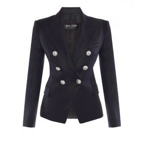 Balmain Women's Black Double-Breasted Blazer